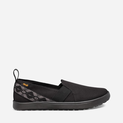 Teva Voya Slip On - Women's Teva Sneakers - Black | India (PLSY32097)